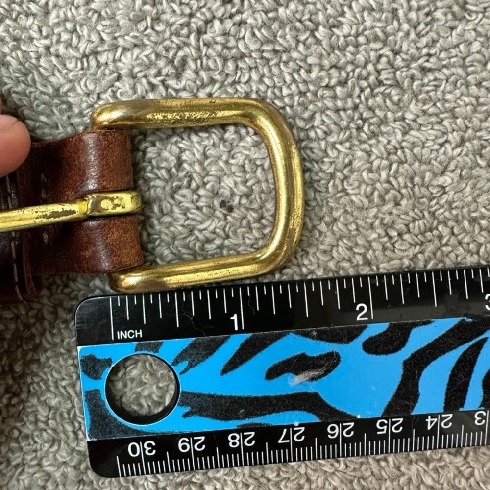 Preston Made in New England Mens 38 Sailboat Surcingle Belt Navy Leather Brass